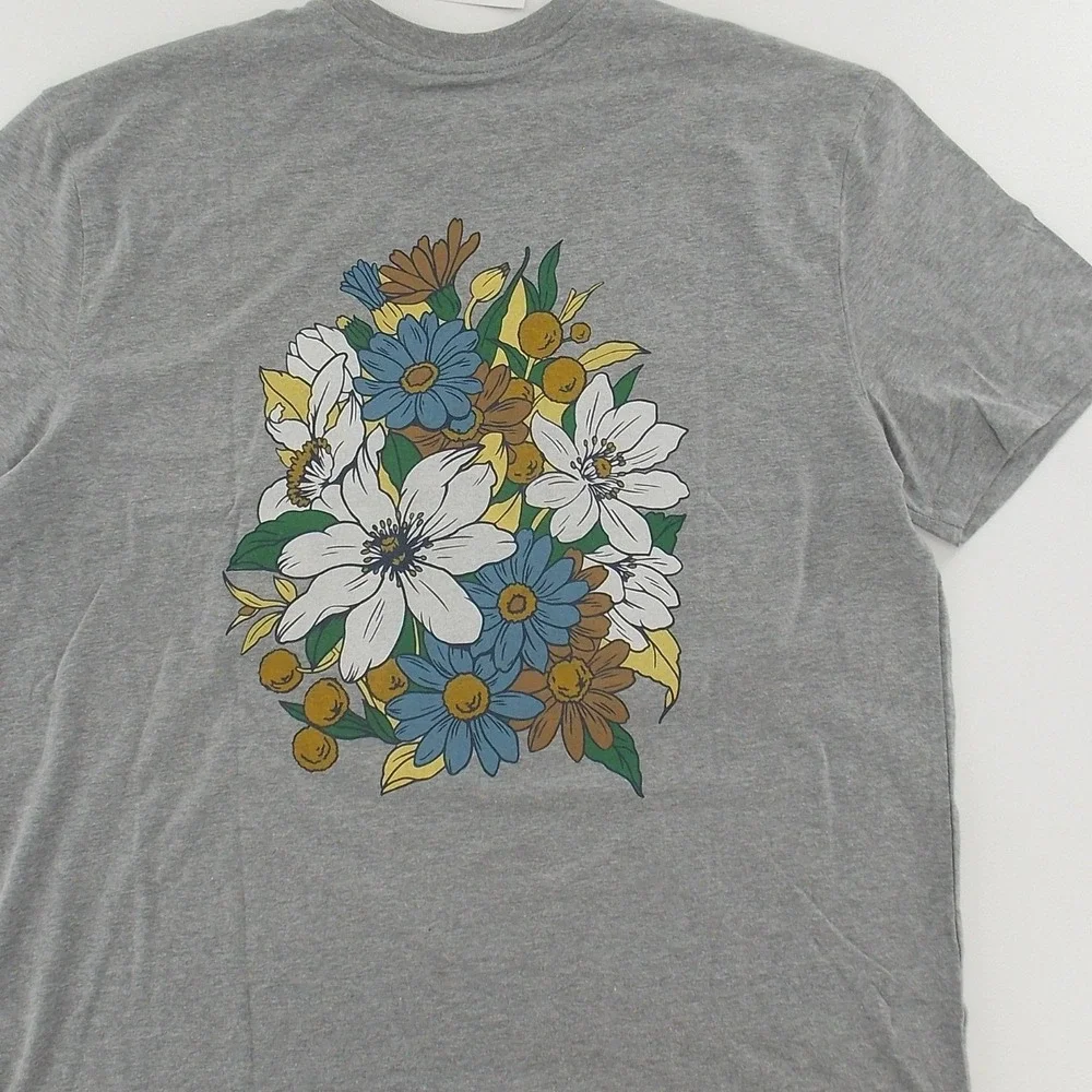 Goodfellow‎ & Co Floral Graphic T Shirt Men Large Gray
